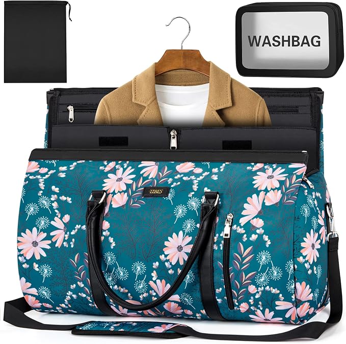 Garment Bag for Travel Convertible Carry On Garment Bag Large Travel Duffel Bags for Women 2 in 1 Hanging Suitcase Suit Travel Bags for Women & Men 3pcs Set - Image 8