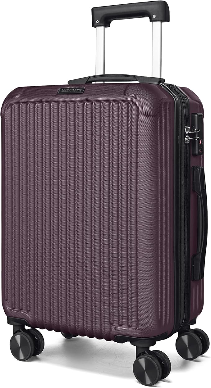 LIGHT FLIGHT Carry On Luggage 22x14x9 Airline Approved, Lilac | Airline Approved, Hard Shell with Wheels, Expandable Hardside, Lightweight, TSA Lock by LIGHTFLIGHT