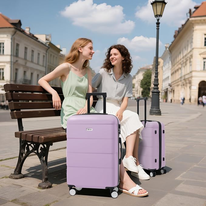 Merax Luggage Sets 3 Piece, Suitcases with Spinner Wheels,Pink Purple | Lightweight Travel Luggage with Lock, ABS Hardshell Suitcase Set 20/24/28 IN - Image 7