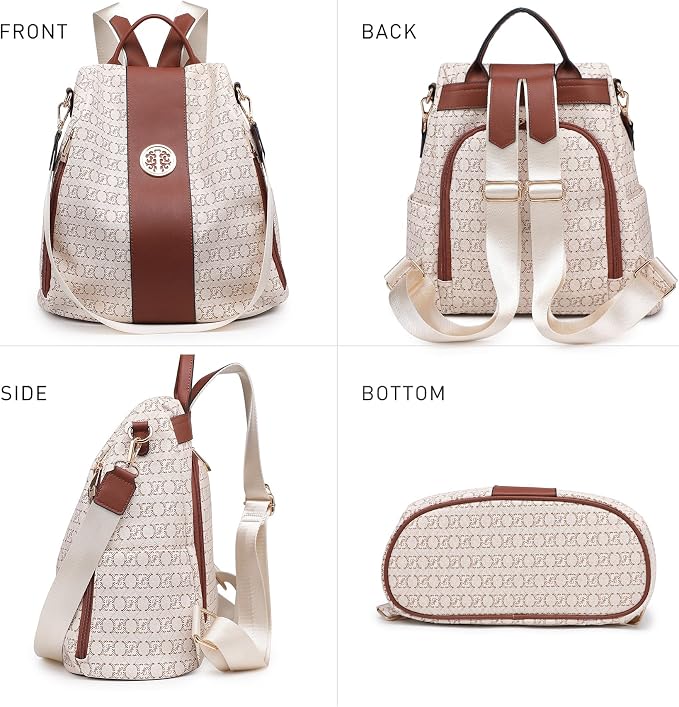 Women Fashion Backpack Purse Multi Pockets Anti-Theft Rucksack Travel Shoulder Bag Handbag - Image 6
