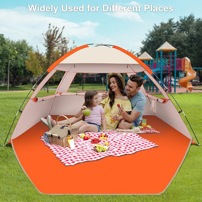 Gorich Beach Tent Sun Shelter for 3/4/6/8/10 Person with UPF 50＋ UV Protection, Lightweight & Easy Setup Beach Shade Canopy, Portable Beach Shade Tent Beach Cabana - Image 7