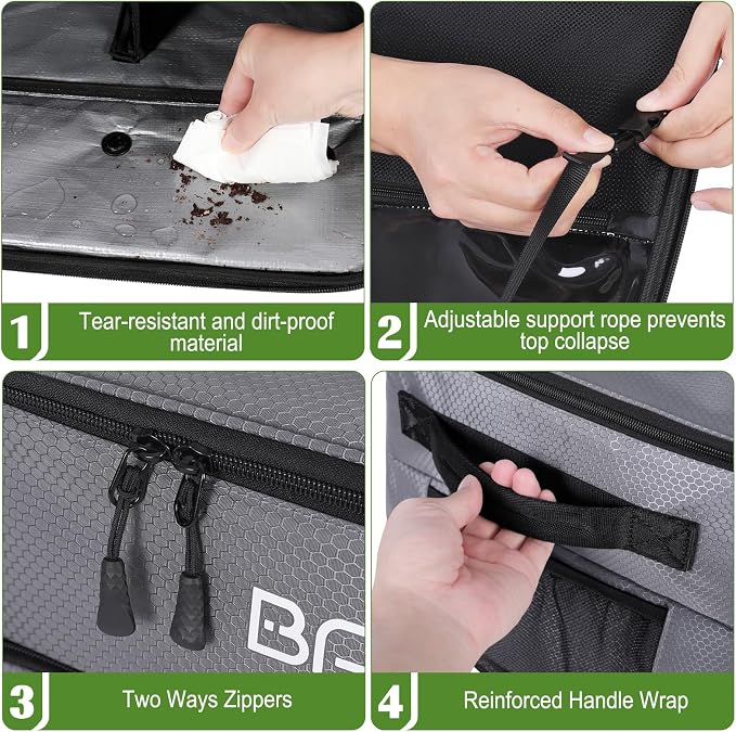 Golf Trunk Organizer, Waterproof Car Golf Locker with Separate Ventilated Compartment for 2 Pair Shoes, Golf Storage for Balls, Tees, Cap, Clothes, Gloves, Accessories, Gifts for Men, Women - Image 4