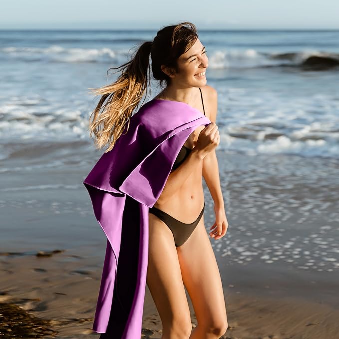 Hero Microfiber Large Beach Towel Compact for Travel (Magenta, 40" x 72") - Image 3