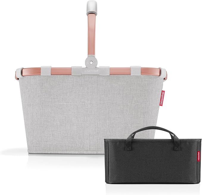 reisenthel Carry Bag + Organiser - Functional Bag Organiser: For Even More Order in Your reisenthel Shopping Basket, Twist Sky Rose + Black, B 48 x H 29 x T 28 cm, Elegant by reisenthel%C2%AE