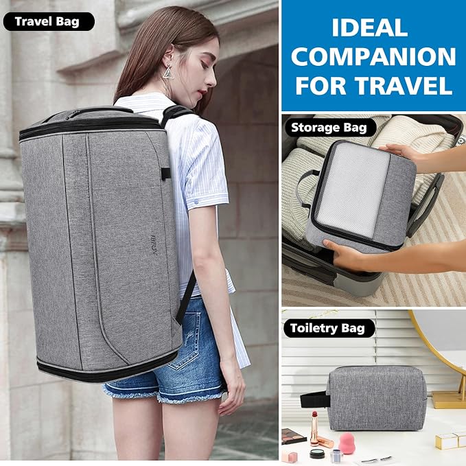 Convertible Garment Bags for Travel - Carry on Garment Duffle Bag with Backpack Straps for Men Women, 4 in 1 Large Travel Duffel Bags with Shoes Compartment Hanging Suit Dress Weekender Bag 3pcs Set - Image 6