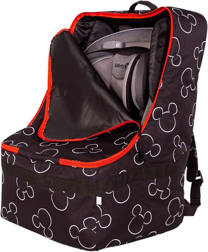 J.L. Childress Disney Baby Padded Backpack Car Seat Bag - Travel Bag for Airplane, Fits Most Baby & Infant Car Seats, Boosters, & Carriers, For Gate or Baggage Check - Ultimate, Mickey Mouse, Black by JLChildressCoIncUSBaby