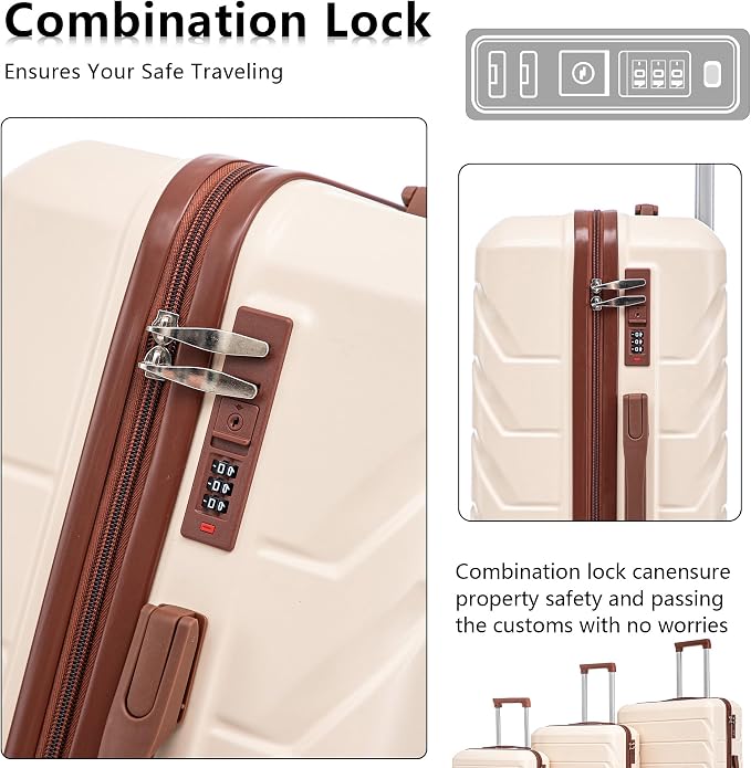 Luggage Sets 3 Pcs Suitcase set, ABS Hardside Suit case with Spinner Wheels Lightweight - Image 6