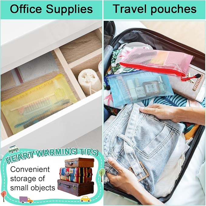 Harloon 150 Pack Pencil Pouch Bulk Gifts Graduation Mesh Zipper Pencil Cases 9.5 x 4.5 Inch Small Clear Holder Storage Multipurpose Cosmetics Toiletry Bags for Office Bill Travel(5 Colors) - Image 6