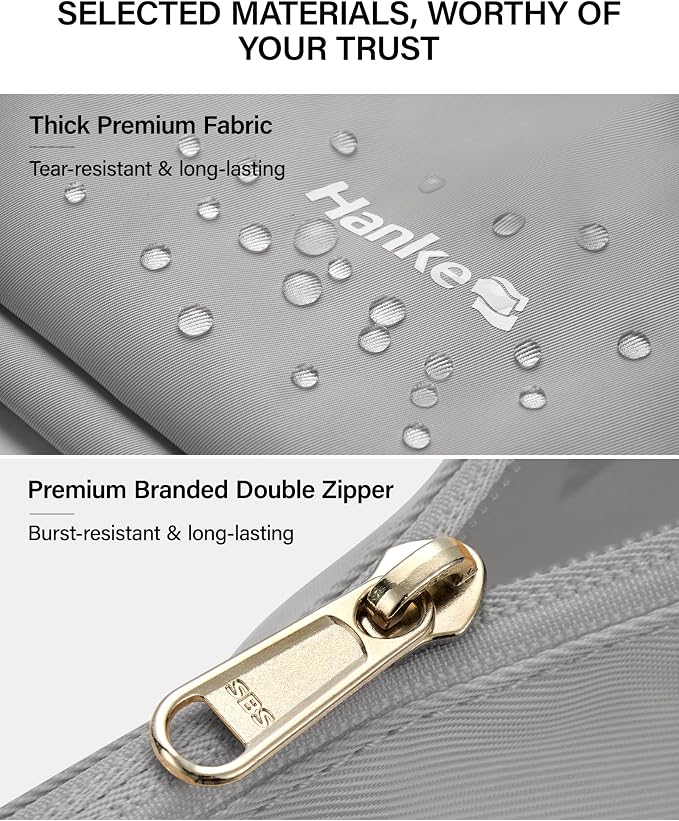 Hanke 7 Piece Expandable Compression Packing Cubes, Premium Travel Packing Organizers for Suitcases/Carry On, Luggage Organizer Bags with Breathable Mesh & Label,Light Grey - Image 6
