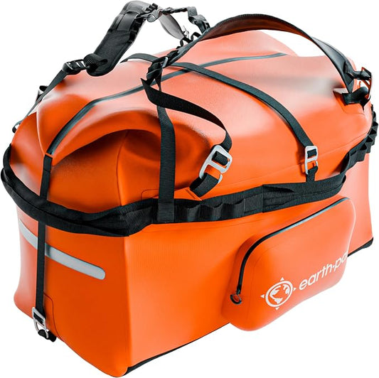Earth Pak Waterproof Duffel Bag - Large Dry Bag, 1680D TPU, Heavy Duty, Camping & Marine Dry Bag, 8x8 Popout Pocket by earthpak