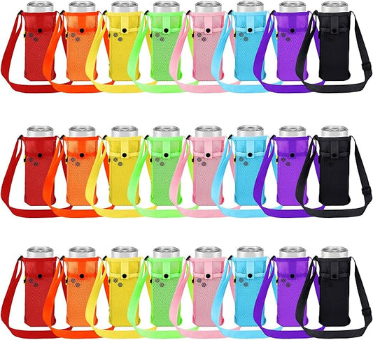 Mumufy Water Bottle Sling Holder Crossbody, Adjustable Strap Carrier with Zipper Pouch, Lightweight Nylon Hands-Free Bag for Hiking, Running, Gym, Workout, Camping, Travel by Mumufy
