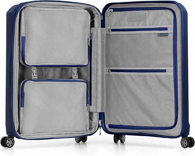Traveler's Choice Pagosa Hardshell Expandable Luggage with Spinner Wheels, Navy, 2-Piece Set (22/27) - Image 8