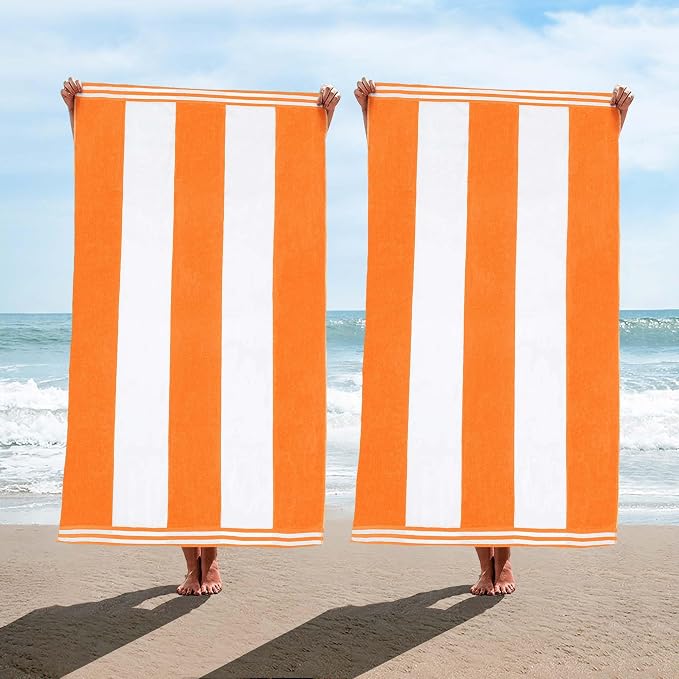Superior Oversized Beach Towel, Orange (Set of 2) by SUPERIOR