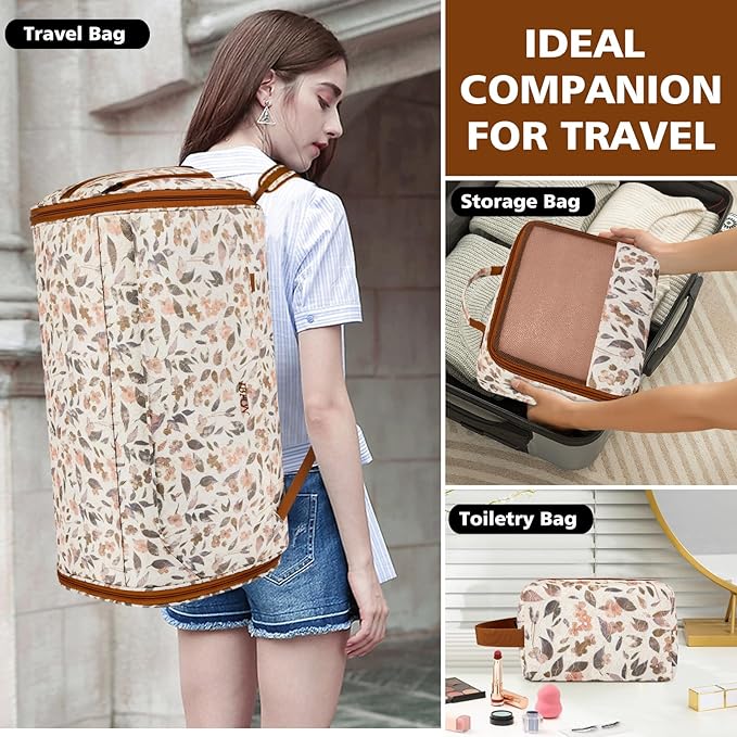 Convertible Garment Duffel Bags for Travel, 4-in-1 Carry on Duffle Bag for Women with Backpack Straps & Waterproof Shoe Pocket, Hanging Suit Dress Weekender Bag for Business, Wedding, 3pcs - Image 2