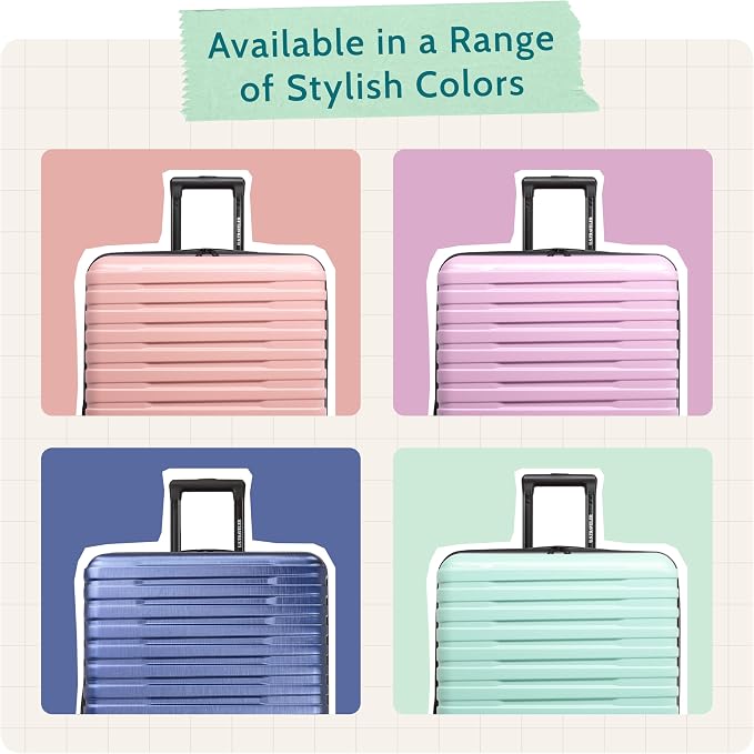 U.S. Traveler Boren Expandable Hardside Rugged Travel Luggage with 8 Spinner Wheels, Lavender, Checked-Large 30-Inch - Image 6
