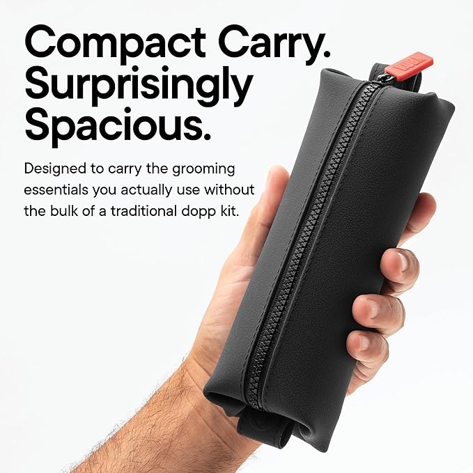 TOOLETRIES The Koby Dopp Kit, Premium Silicone Toiletry Bag for Men, Compact Leak-Resistant Travel Organizer with Heavy-Duty Zipper, Easy-to-Clean Grooming Bag – Mini 8.5" x 2.75" x 2", Charcoal - Image 2