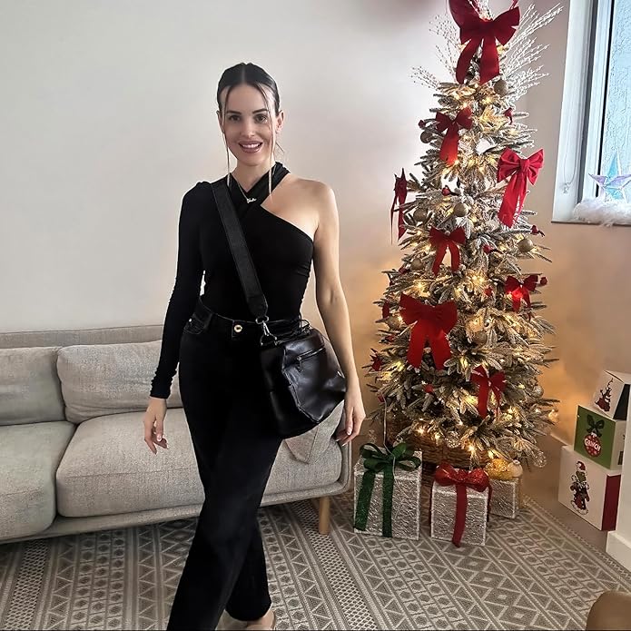 YZAOLL Large Crossbody Shoulder Bag for Women Vegan Leather Tote with Adjustable Wide Strap Work Purse with 10 Pockets