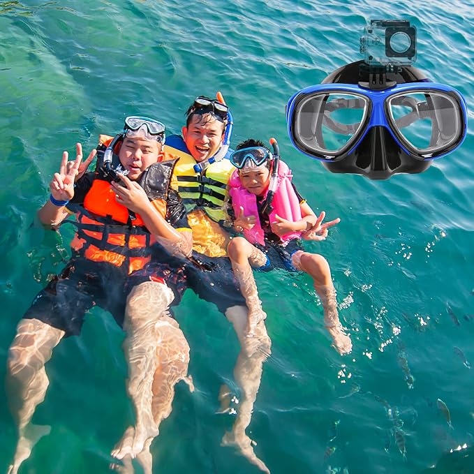 Nearsighted Snorkel Gear, Nearsighted Dry Snorkel Mask Set for Adult Youth, Nearsighted Anti Fog Diving Mask with Detachable Camera Mount & Adjustable Strap for Scuba Diving, Snorkeling, Freediving - Image 7