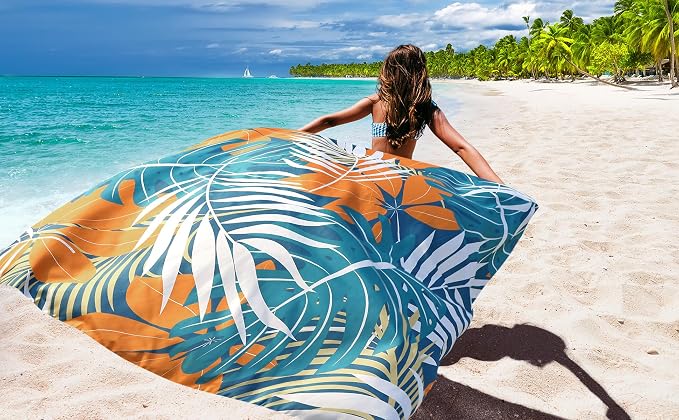HIHOHO Beach Blanket Waterproof Sandproof Extra Large Beach Mat 79" X 83"/120"x108"for 1-8 Adults Quick Drying Durable Outdoor Picnic Mat for Beach Travel Camping Hiking - Image 6