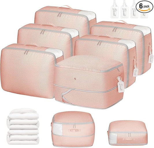 DIMJ Comforter Storage Bag 6 Pack - Blanket Storage Organizer Compression Bags, Large Capacity Ultra Space Saving Self Compression Organize for Bedding, Pillow, Duvet, Sheet Storage with Zipper Window by DiMJ