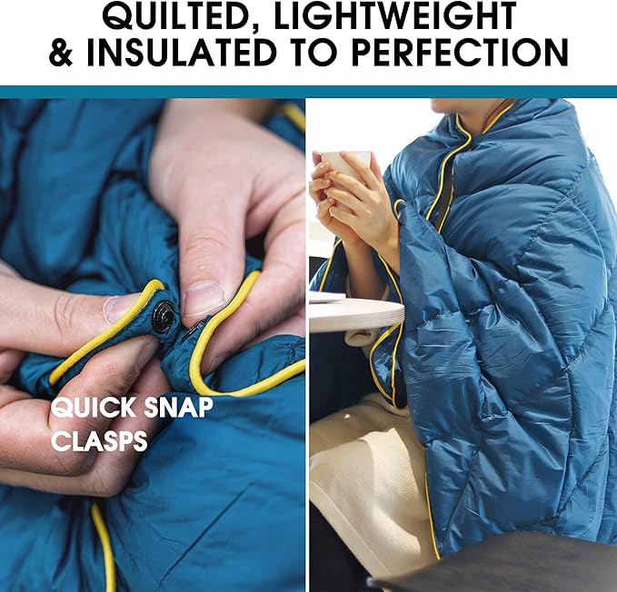4Monster Down Camping Blanket, 650 Fill Power Ultralight Packable Puffy Blanket, Warm, Waterproof & Windproof Outdoor Quilt for Backpacking, Travel, Stadium, Beach - Image 5