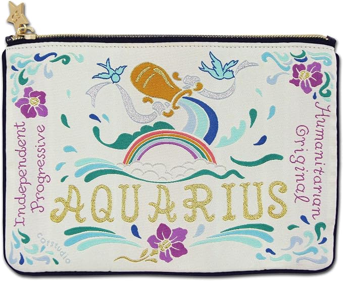 Catstudio Astrology Zipper Pouch, 5x7 Travel Toiletry Bag, Makeup Bag, Dog Treat Pouch, or Travel Purse by catstudio