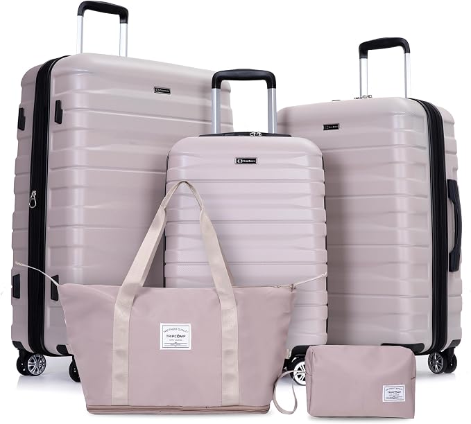 Travelhouse Hardside 3-piece Luggage Set, PC suitcases with Spinner Wheel | Double Spinner Wheels,TSA Lock, Underseat Waterproof Duffel Bag by Travelhouse