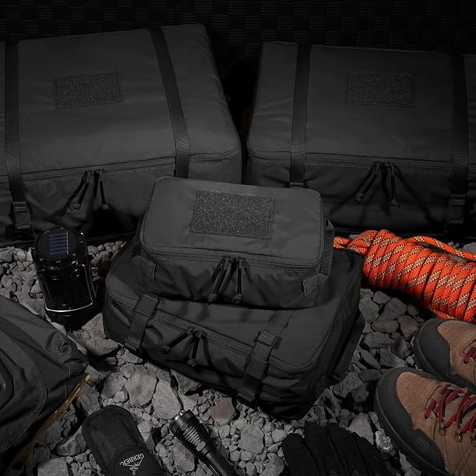 PETAC GEAR 4 PCS Tactical Modular Packing Cubes with Waterproof Material, Large Capacity Storage Bag, Easy Clean Outdoor Travel Organize Storage Pouches Bags (BK) - Image 7