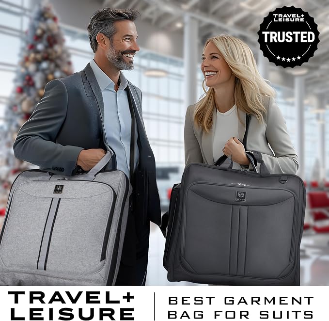 ZEGUR Premium Suit Garment Bag Carry On - Hangs 4 Suits - Travel & Business with Shoulder Strap and Laptop Compartment - Image 2