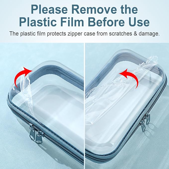 Hoolerry 4 Pcs Hard Clear Zipper Case Makeup Bags Plastic Zipper Pouch Transparent Storage Box Containers for Cosmetics, Snacks, Building Blocks, Puzzles(Clear,7.5 x 3.9 x 2 in,Morandi) - Image 7