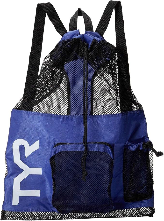 TYR Big Mesh Mummy Backpack for Swim, Gym and Workout Gear, Royal Blue, 40-Liter Capacity - Image 3