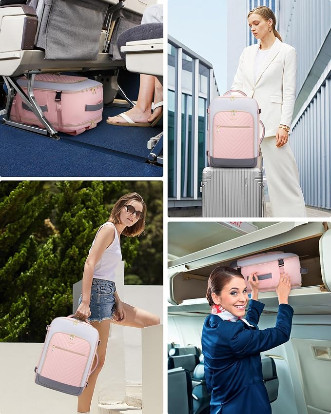 LOVEVOOK Large Travel Backpack for Women, TSA Carry on Backpack for Airplanes, 40L Personal Item Travel Bag for Women fits 17" Laptop,Waterproof Carry on Bag Airplane Approved with 3 Packing Cubes - Image 6