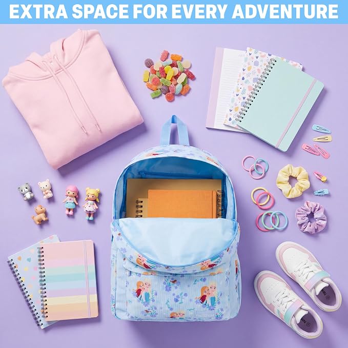 Get Trend Disney Frozen Girls Corduroy Backpack 4 Piece Set | 17 inch Bookbag with Laptop Pocket, Insulated Lunch Bag, Pencil Case & Lanyard, Back to School Gifts for Girls - Image 7