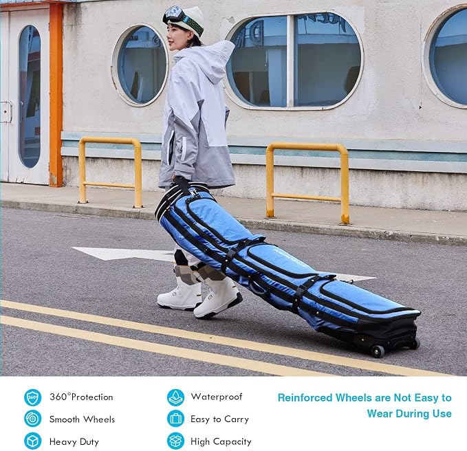 XCMAN Roller Snowboard Bag with Wheels Adjustable Length… - Image 2