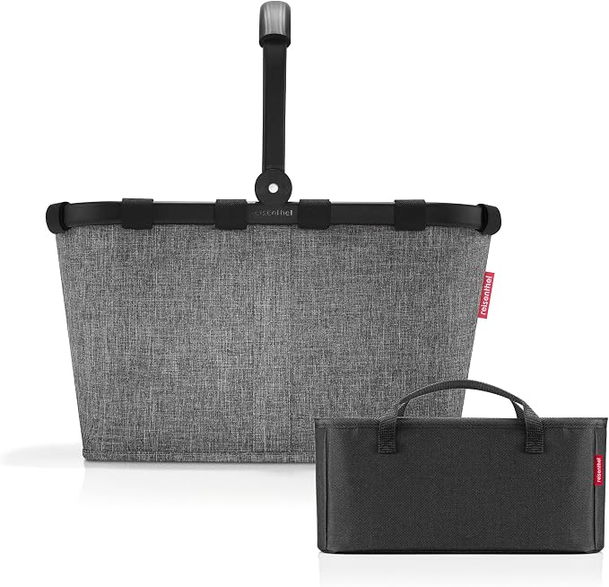 reisenthel Carry Bag + Organiser - Functional Bag Organiser: For Even More Order in Your reisenthel Shopping Basket, Twist Silver + Black, B 48 x H 29 x T 28 cm, Practical by reisenthel%C2%AE