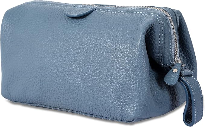 KomalC Premium Buffalo Leather Toiletry Bag for Men & Women With Water resistant Lining, Grooming Travel Pouch, Unisex Wash Bag for Toiletries, Gifts for Men and Women - Image 7