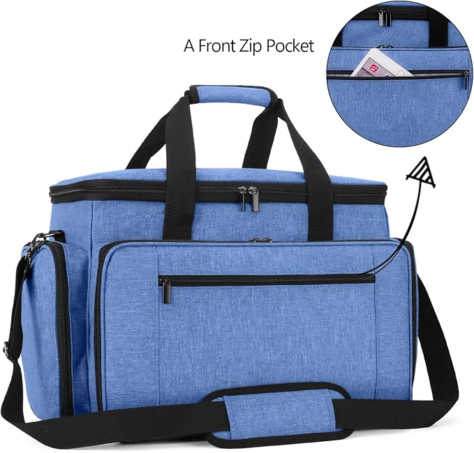 LUXJA Sewing Machine Case with Removable Padding Pad, Blue | Travel Case for Most Standard Sewing Machines & Accessories, Bag Only - Image 4