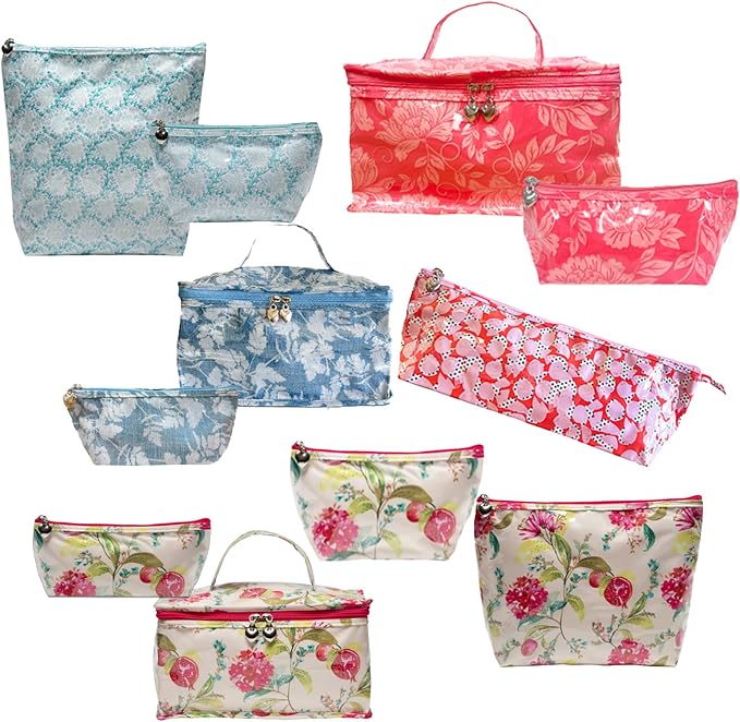 Jacaranda Living Large Cosmetic Bag – Water-Resistant Makeup & Toiletry Bag with PVC-Lined Interior, Travel Beauty Organizer, Strawberry Vine - Image 4