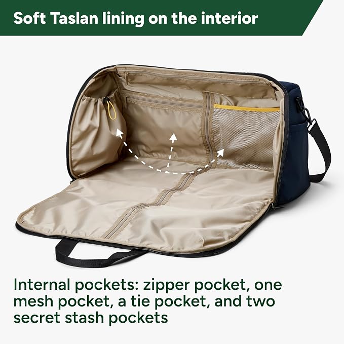 Halfday Convertible 2-in-1 Premium Garment Duffel Weekender Bag 45L: Wrinkle-Free Travel (Hanging Suit Compartment, Shoe Pockets, Trolley Sleeve), Balistic Nylon Carry-on, Pacific - Image 3