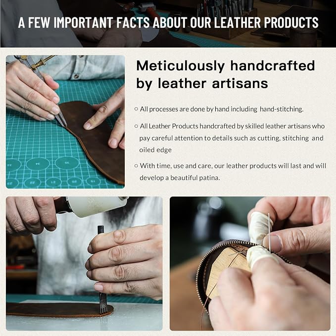 CONTACTS Full Grain Leather Empty Manicure Set Case Travel Nail Clipper Pouch for Men Personal Care Tools Pouch By Handmade (Case Only) - Image 6