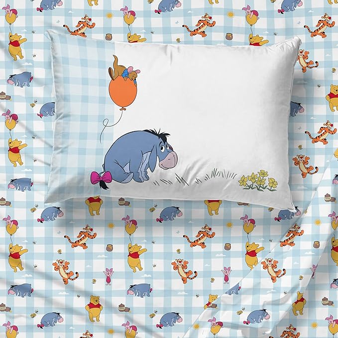 Jay Franco Kids Sheet Set with Fitted, Flat Sheets & Pillow Cover - Ultra-Soft Bedding with Pillowcase for Room Decor, White - Winnie The Pooh, 3 Piece Twin - Image 7