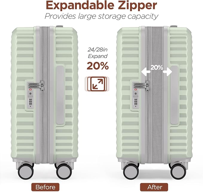 SHOWKOO Luggage Sets 3 Piece Hardside Expandable Suitcase with Double Spinner Wheels Tsa Lock Cyan (20in/24in/28in) - Image 5