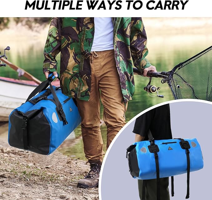 Haimont Waterproof Duffel Bag Roll-top Dry Duffel Bag with Quick-fixed Straps for Motorcycling, Rafting, Boating, SUP, Kayaking, Travel, 50L/70L - Image 5