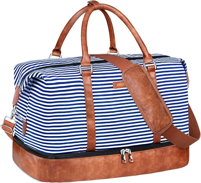 IBFUN Weekender Bags for Women, 21" Weekender Travel Bag, Travel Duffle Bag with Shoe Compartment Carry on Overnight Duffel Bag for Weekend Travel Business Trip by IBFUN