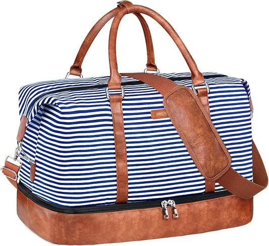 IBFUN Weekender Bags for Women, 21" Weekender Travel Bag, Travel Duffle Bag with Shoe Compartment Carry on Overnight Duffel Bag for Weekend Travel Business Trip by IBFUN