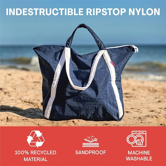 Bodysurf Beach Bag Waterproof Sandproof, Foldable Packable Travel Zip Tote - Image 8