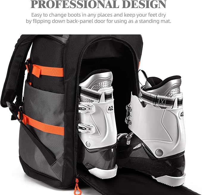 TurnWay Ski/Snowboard Boot Backpack/Ski Boot Backpack | Excellent for Store All Gear | Travel with Waterproof Exterior, Reflective Strip for Men, Women and Youth - Image 8
