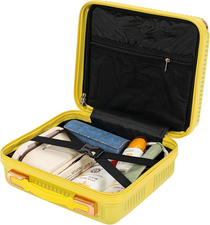 Merax Luggage Sets 4 Piece with Cosmetic Case TSA Lock, Hardside ABS Carry On Suitcase with YKK Zippers Lightweight Rolling Travel Luggage Sets with Spinner Wheels,14+20+24+28 IN,Yellow - Image 7
