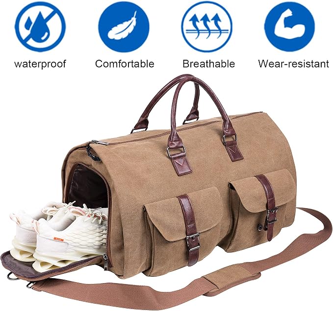 seyfocnia Convertible Travel Garment Bag,Carry on Garment Duffel Bag for Men Women - 2 in 1 Hanging Suitcase Suit Business Travel Bag - Image 5