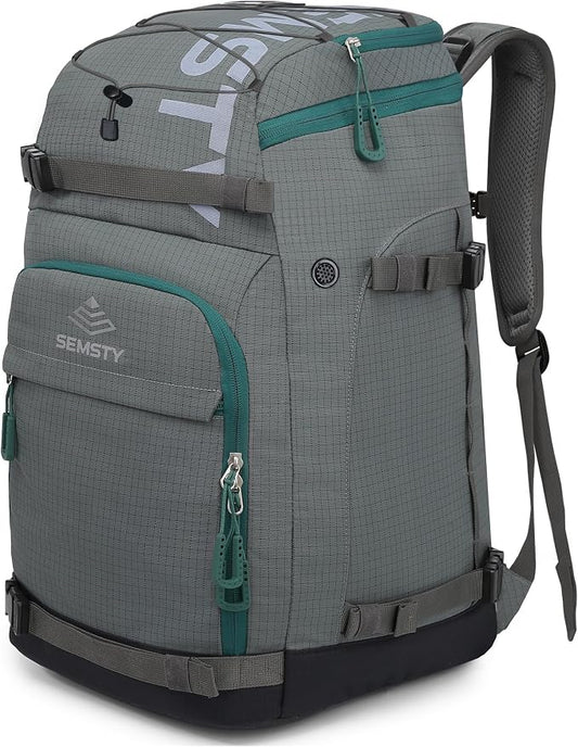 Ski Boot Bag, 55L/70L Waterproof Ski and Snowboard Boots Travel Backpack for Skis, Snowboard, Ski Helmet, Goggles, Gloves & Accessories by SEMSTY